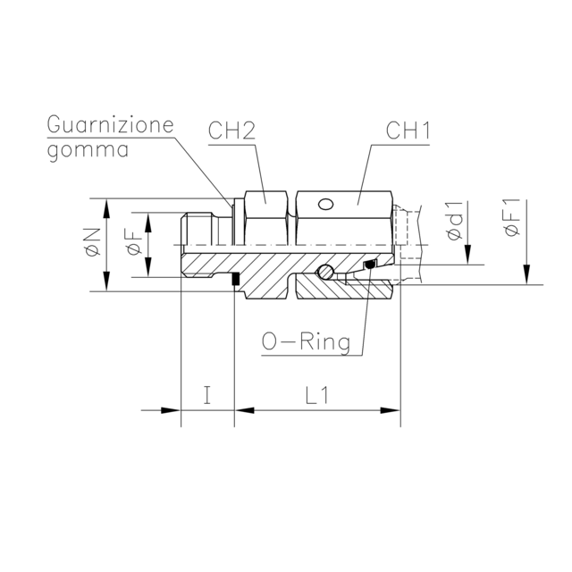 STRAIGHT COUPLING EGE WITH BSP THREADS